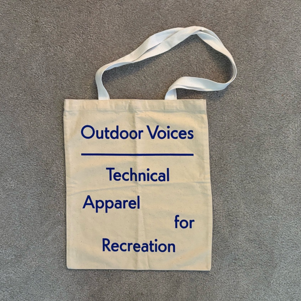Outdoor Voices cream tote bag